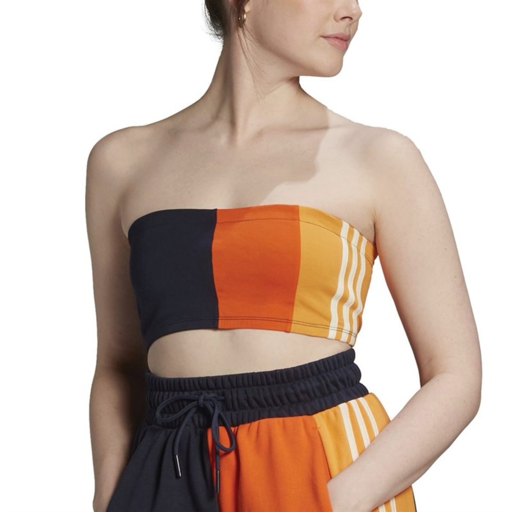 ADIDAS | Black and Orange Crop Tube Top